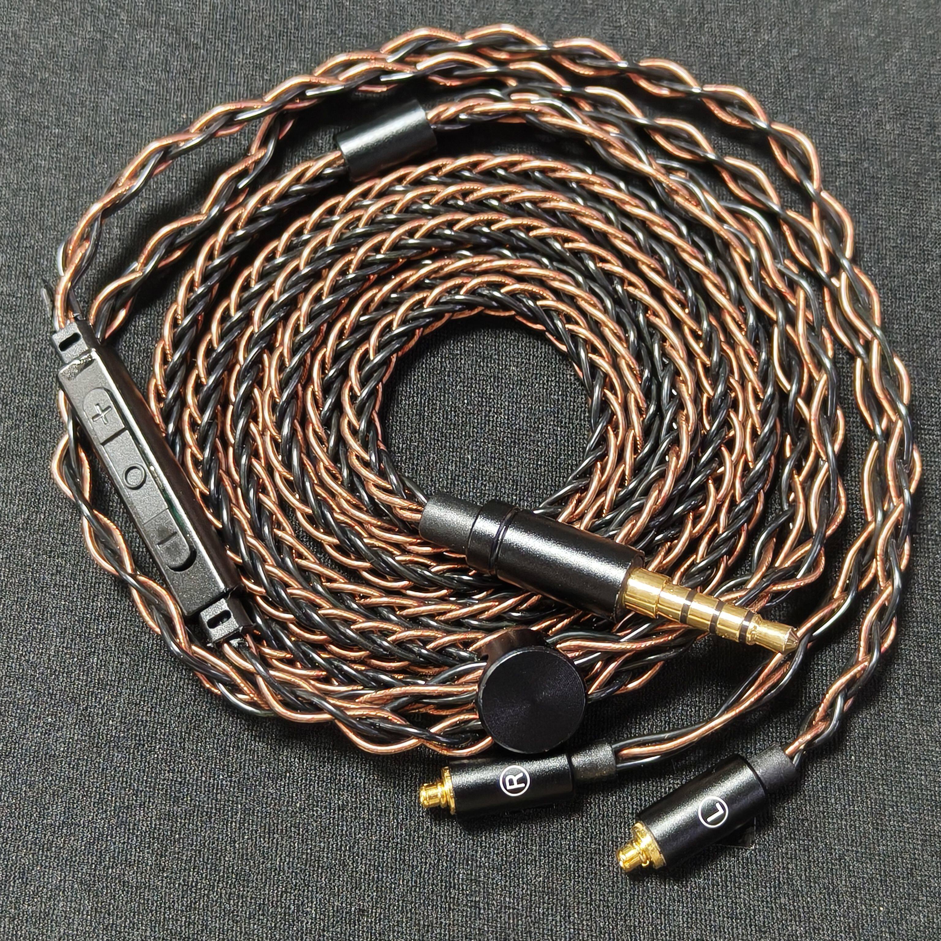 Wired Earphone Mic - 8-strand MMCX detachable earphone upgrade cable,