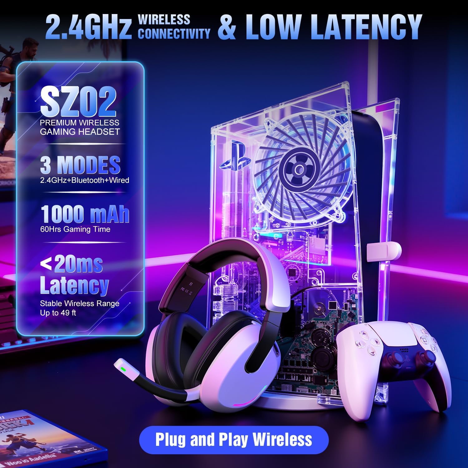 Wireless Gaming Headset for PS – Gaming Headset Rgb Bewertung und Preis