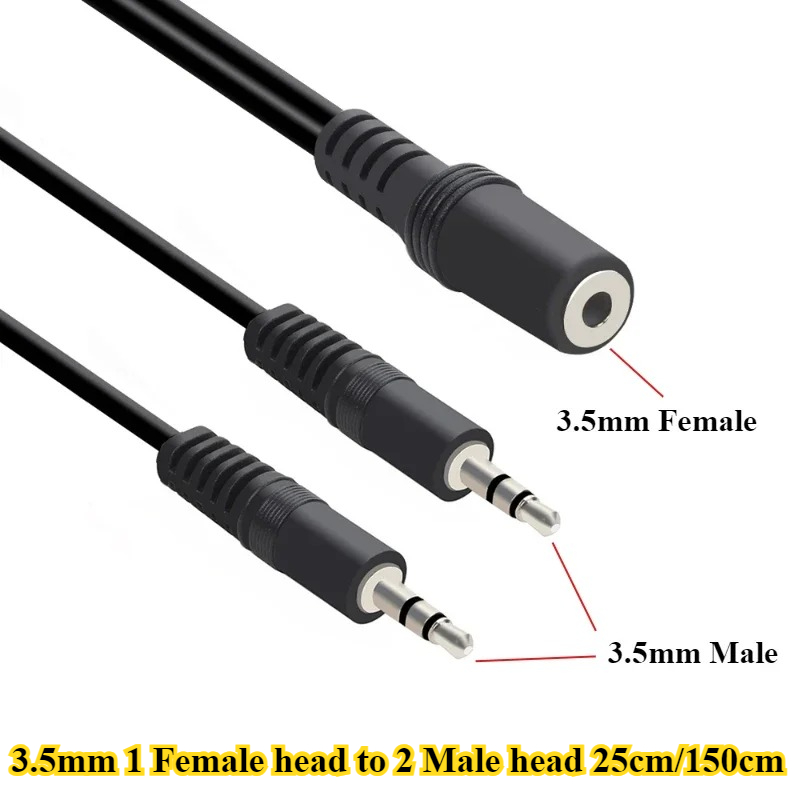 2/5Pcs/lot 3.5mm 1 to 2 Audio  – Earphone Splitter Jack Bewertung und Preis