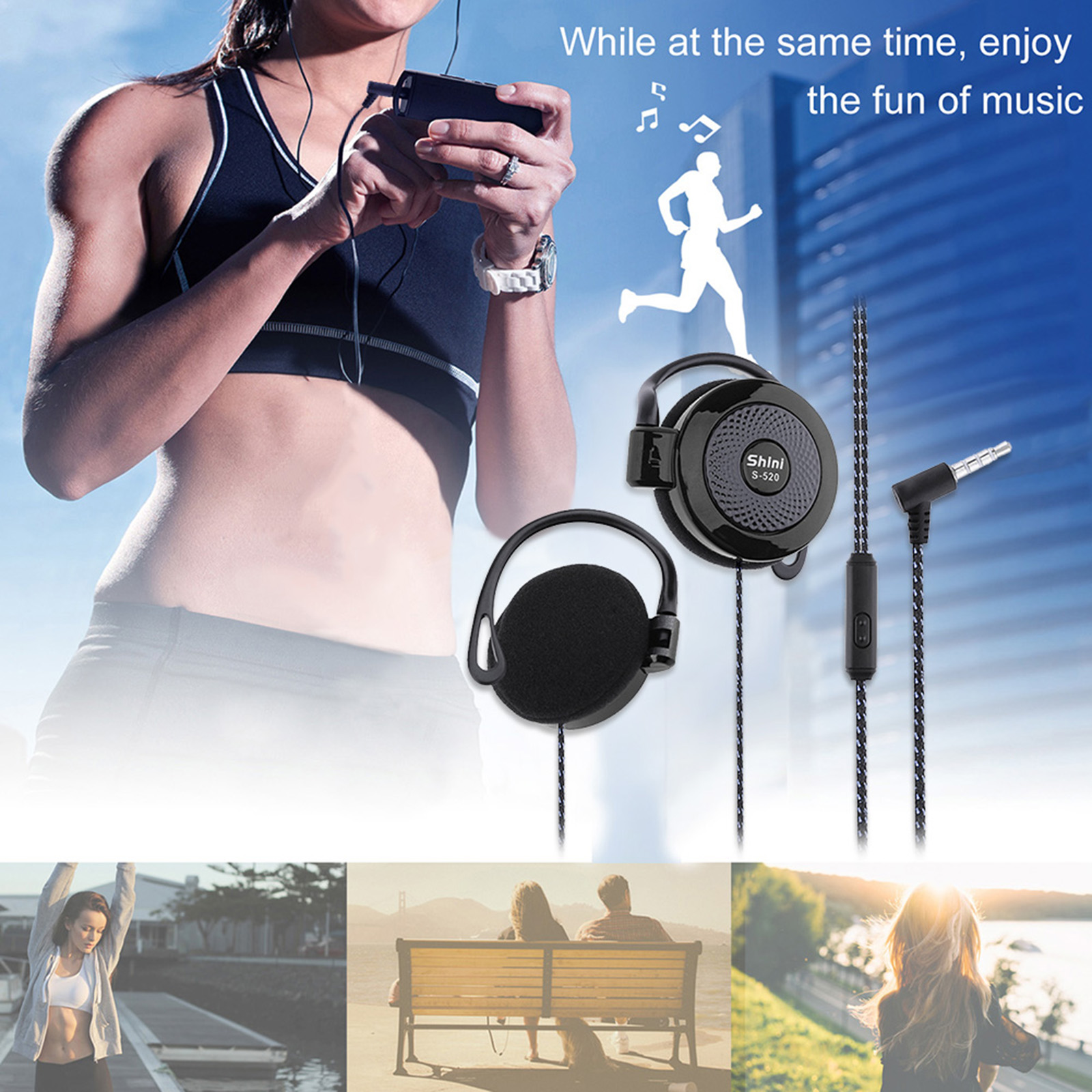 【Sale】3.5mm Wired Headset Ear  – Sports Earphone Hook Bewertung und Preis