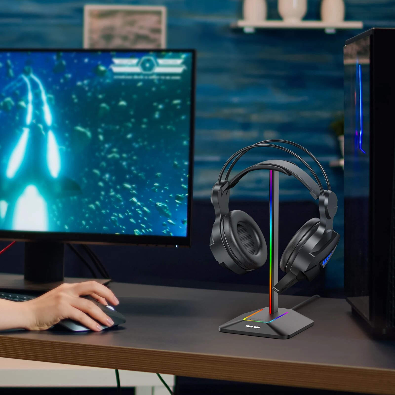 New Bee Z8 RGB Headphones Stan – Headphone Stand Desk Bewertung und Preis