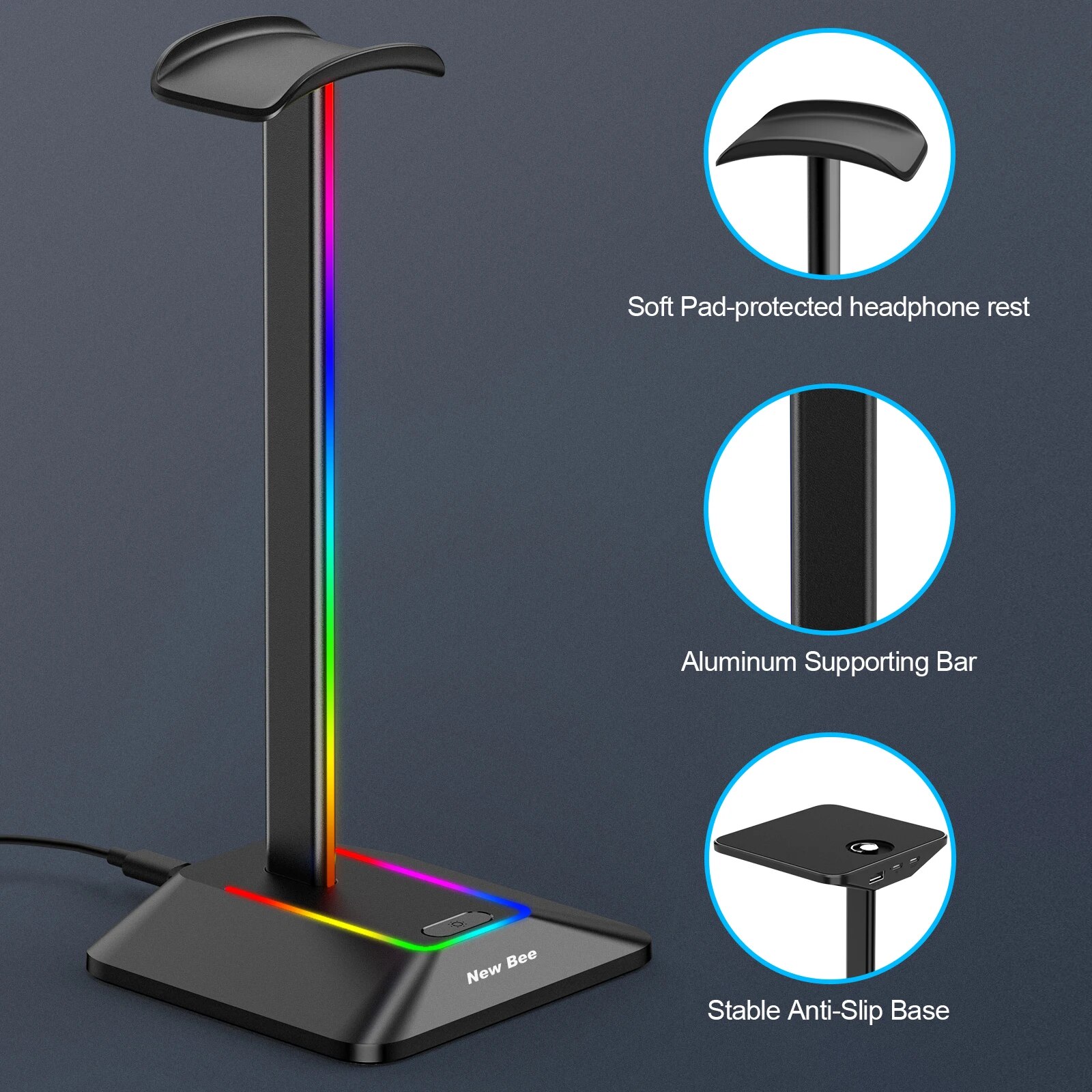 New Bee Z8 RGB Headphones Stan – Headphone Stand Desk Bewertung und Preis